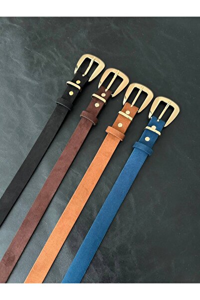 LİA KEMER 4-Pack Jewel Plain Patterned Suede Women's Gold Buckle Belt Jacket ...