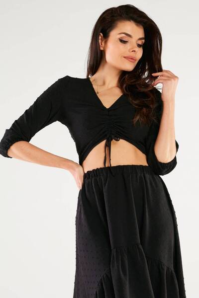 Awama Bluza Dama, Awama, Elastan, Negru, XL