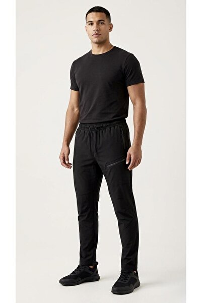 MY SEA Ta-03 Men's Black Micro Sweatpants with Zippered Pockets