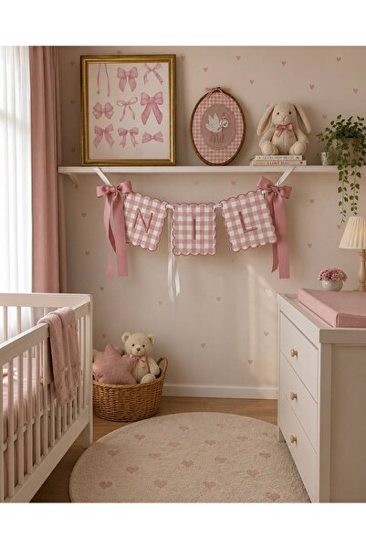 Tly Home Textiles Kişiye Özel Nakışlı Harfli Banner / Flama / Kapı Süsü / İsi...
