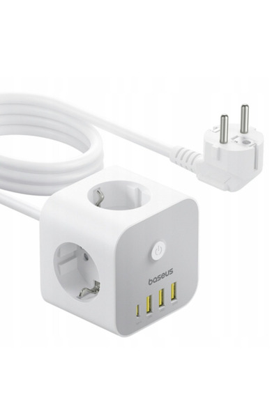 Baseus Incarcător de Perete și Prelungitor Electric PowerCombo 7in1 Cube, Put...