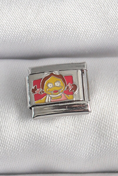 OGHAMAY 316L Steel Silver Color Colorful Children's Embroidered Nomination Charm