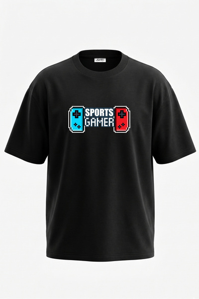 Anetos Sportska igračka majica sa pikselnim dizajnom na leđima, od crnog pamu...