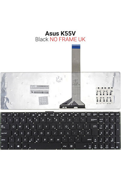 OEM Πληκτρολόγιο φορητού υπολογιστή για K55V χωρίς πλαίσιο και με αγγλική (UK...
