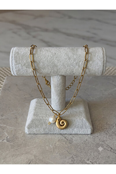 Lu Atelier Dorin Handmade Chain Bracelet |   Pearl Detailed Gold-Tone Elegant...