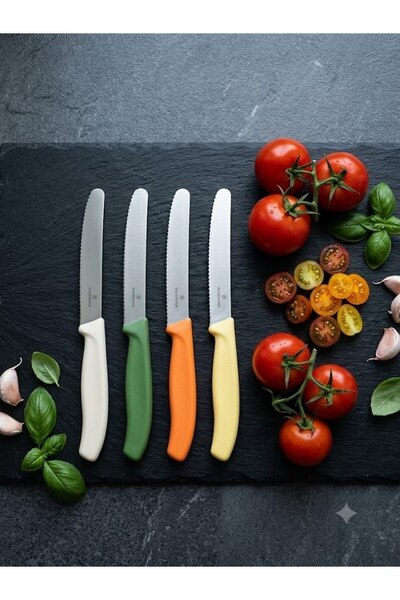 Victorinox Swiss Classic 11cm Tırtıklı Domates Bıçağı 4 Lü ,Ayrı Renk