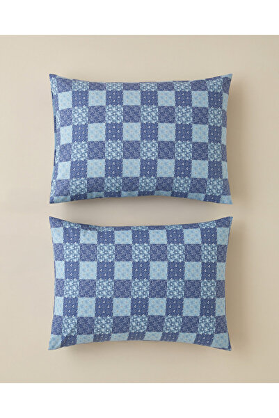 English Home Azule Kolay Ütülenir 2'li Yastık Kılıfı 50x70 cm Mavi