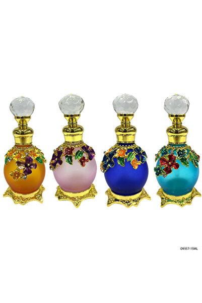 NUJET 4pcs Crystal Perfume Essential Oil Bottle 15ml D9357