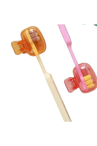 OEM Set 2 clame suport periuta dinti plastic galben si roz