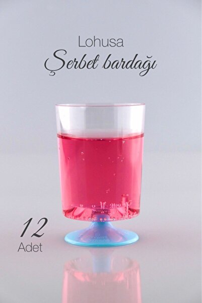 Ezupack 12'Lİ 170 ML Mavi Ayaklı Lohusa Zemzem Şerbet İkram Bardağı Kahve Yan...