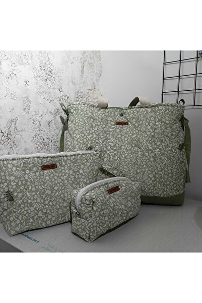 Elisss Design Set of 3 Women's Bags Beach Bag Organizer Makeup Bag Floral Pat...