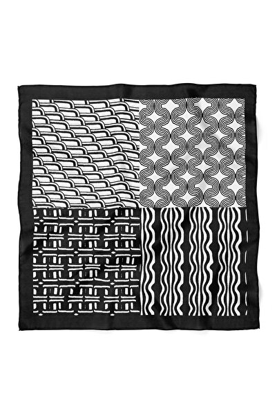 nehir eşarp Eșarfă Bandană cu Model Geometric Monocrom 70x70 Cm