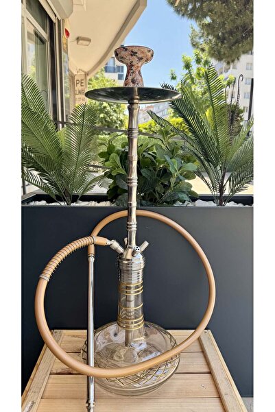 sigor Çelik Nargile Takımı (çanta lüle maşa dahildir) /Dip Dekor Gold