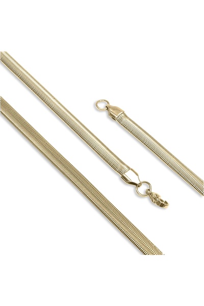 Mestore Italian Design Yellow Steel Chain Necklace 2mm X 6mm 3168Cek047