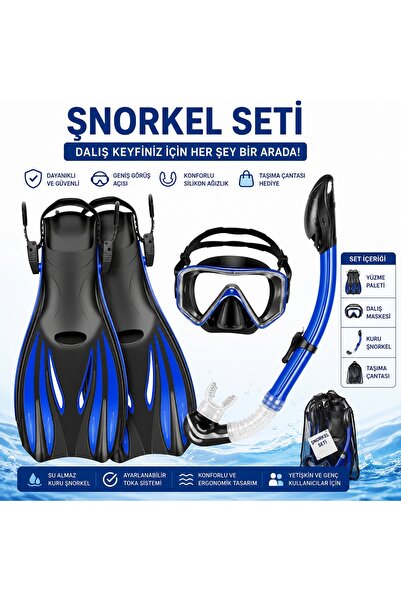 HPYTECH Ayarlanabilir Şnorkel Seti Dalış Maskesi Palet ve Kuru Şnorkel Takımı...