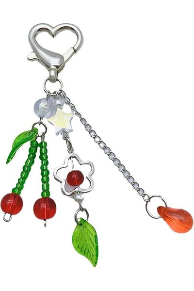 Arabest Stylish Keychains,Cherry Tassel Pendant,Beaded Bag Charms,10.2cm/4 In...