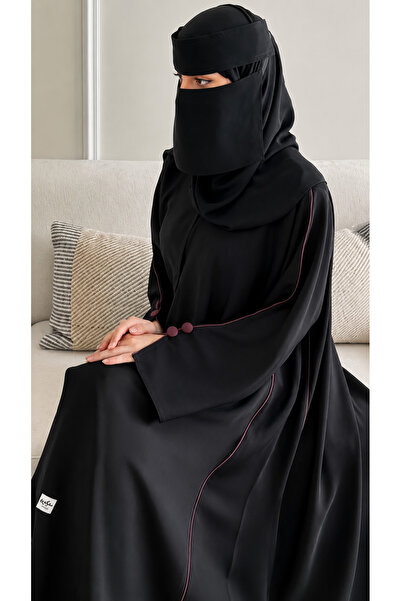 EKEA ABAYA عباية غزل – قماش صيفي ملكي طايح بقصة نصف كلوش وسحاب أمامي