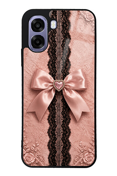 Spoyi Oppo A6T Pink Lace Bow Tasarımlı Glossy Telefon Kılıfı