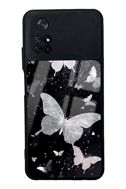 Spoyi Xiaomi Poco M4 Pro Kelebek Tasarımlı Glossy Telefon Kılıfı