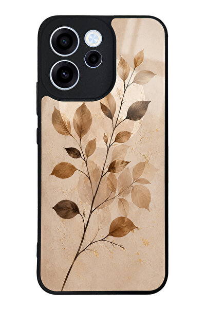 Spoyi Oppo Reno 15F Autumn Minimal Leaf Tasarımlı Glossy Telefon Kılıfı