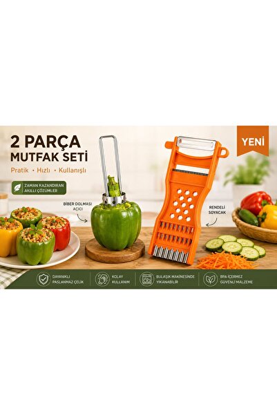 HB LİFE 2-Piece Kitchen Prep Set – Grater, Peeler, and Pepper Stuffing Scoop ...