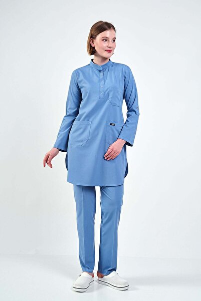 Owlet Medikal Set de hijab chirurgical din Lycra albastru deschis