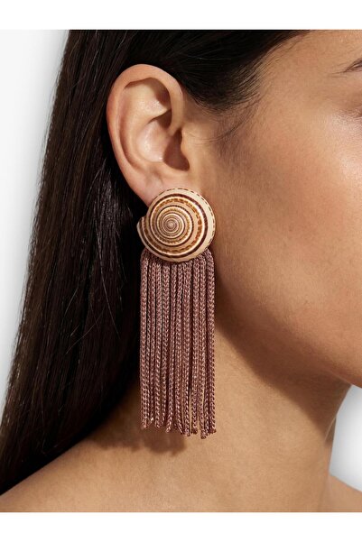 PARFOIS Püsküllü Spiral Salyangoz Küpe
