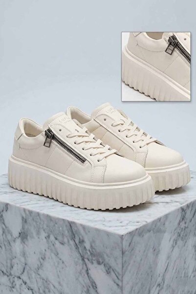 Lufian Ženske kaki kožne crno-bede ležerne sportske cipele Sneakers LFN-874