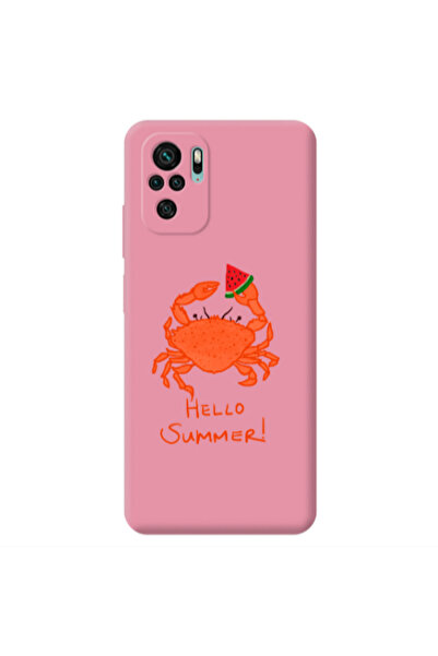 Other Xiaomi Redmi Note 10S Hello Summer! Pink Colored Silicone TPU Θήκη
