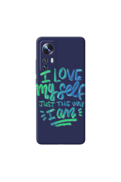 Other Xiaomi Mi 12 Pro I Love My self Dark blue Colored Silicone TPU Θήκη
