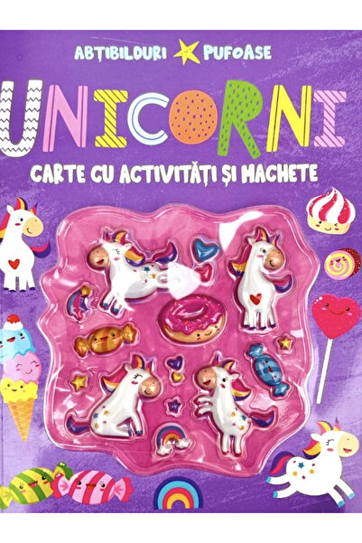 Editura Flamingo GD Unicorni. Autocolante pufoase. Caiet de activități și mod...