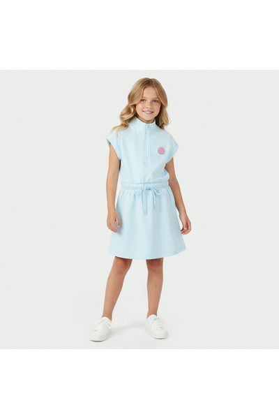 Kappa High Neck Sleeveless Midi Dress with Drawstring Waist