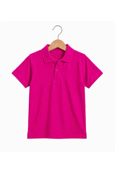 Nacar Unisex Çocuk Lakost Kumaş Basic Polo Yaka Kısa Kollu Okul Tişörtü