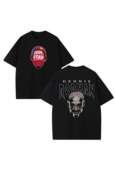 STİL-X Tricou oversize unisex cu imprimeu Dennis Rodman, 100% bumbac
