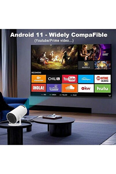 hujayra جهاز بروجيكتر عرض ذكي DX2591 من - 1080p Full HD، واي فاي، بلوتوث، ترف...