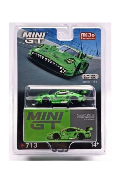 mini gt 713 Porsche 911 GT3 R #80 GTD AO Racing 2023 IMSA Sebring 12 Hrs - BL