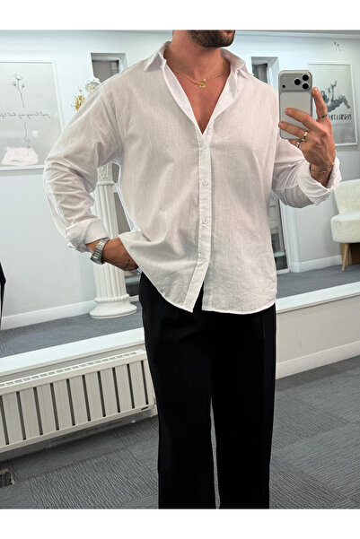 XPUPPETWEAR Oversize Fresh Keten Gömlek