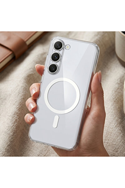 CaseOnn Tecno Spark 40 Pro Kılıf MagSafe Özellikli Sararmaz Kristal Sert Kapa...