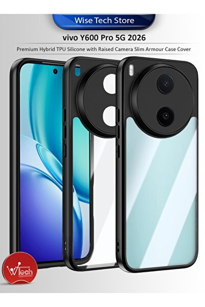 Wtech vivo Y600 Pro 5G 2026 Premium Hybrid TPU Silicone with Raised Camera Sl...