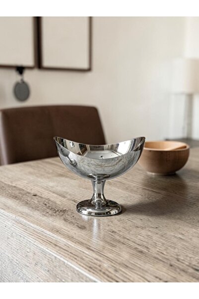 sahal aloula Stainless Steel Serving Bowl with Raised Base - 20cm Height + Se...