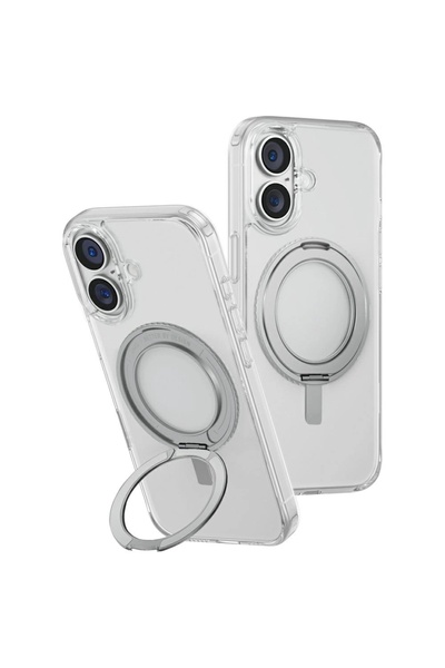 Uniq Case Husă Uniq Swivix cu suport rotativ 360 pentru iPhone 16, Transparentă