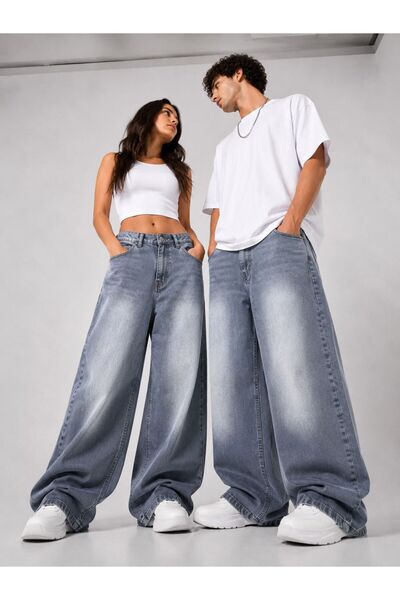 St.Poll Distressed Washed Baggy Jean