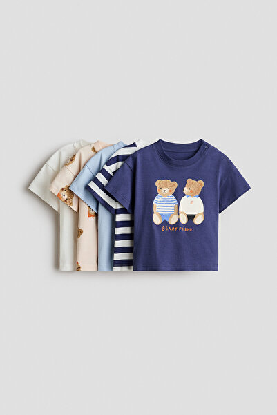 H&M 5'li Pamuklu Tişört