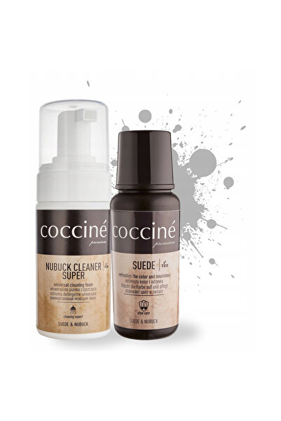 Coccine Set 2 in 1, Coccine, Renovator piele intoarsa, Gri deschis, 75ml, Spu...