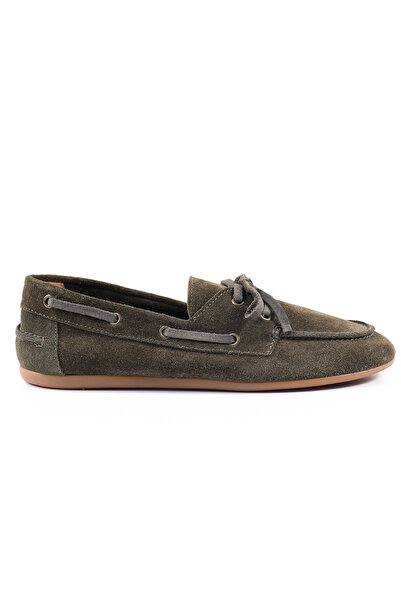 Tuna Balerini de damă din piele naturală kaki din piele intoarsa - Z260650