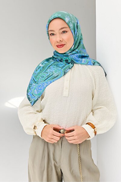 Silk Home Velora Scarf Shawl Pattern Green 90X90