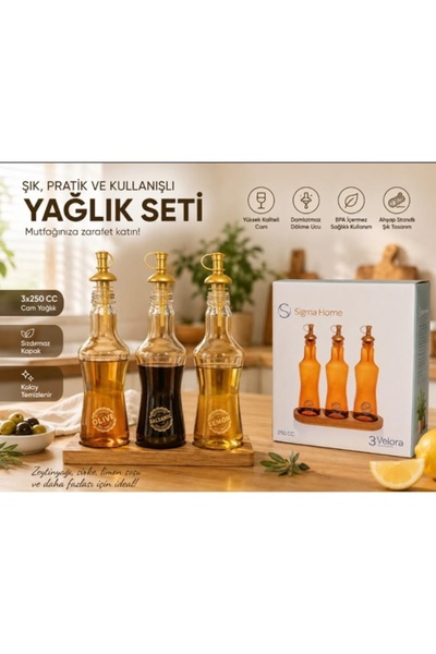 Sigma Home 3'lü Yağdanlık Seti