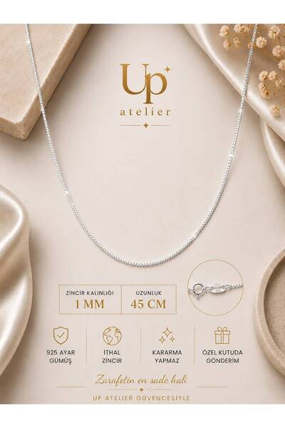 Up Atelier 925 Ayar Gümüş İthal Hayalet Trend Model Zincir