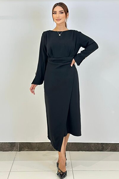 FEVER Drape detaylı asimetrik elbise