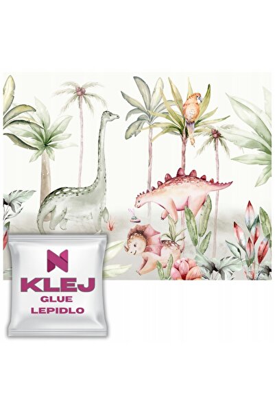 Naklejkomania Tapet Cu Dinozauri Colorati, Tapet Foto Pentru Copii, Decoratiu...